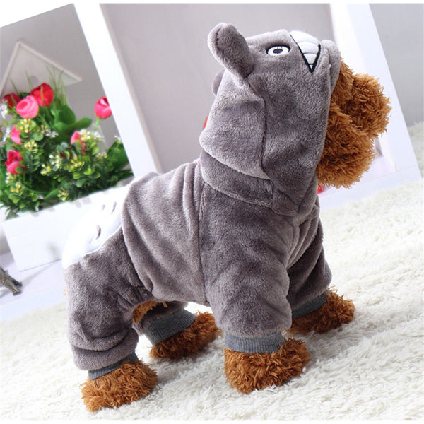 Snug in Style: Bear Hoodie Pet Clothes in Brown, Grey, and Pink