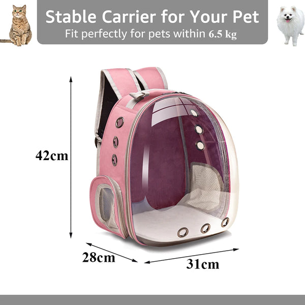 BreatheEase Cat Carrier Backpack: Breathable Pet Transport Bag with Space Capsule Design
