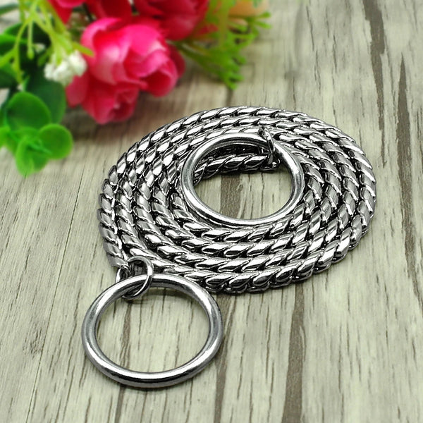 Elegance in Every Link: Snake P Chain Dog Collar for Small to Large Dogs