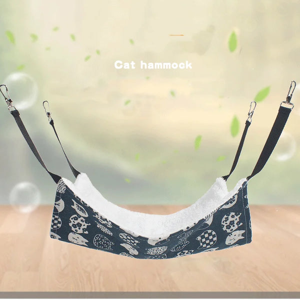 CozyNest Haven: Double Hanging Cotton Cat Hammock Bed