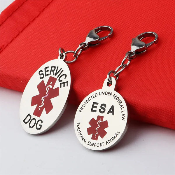 "ComfortCompanion ESA Keychain: Red Medical Alert Symbol Service Dog Keychain