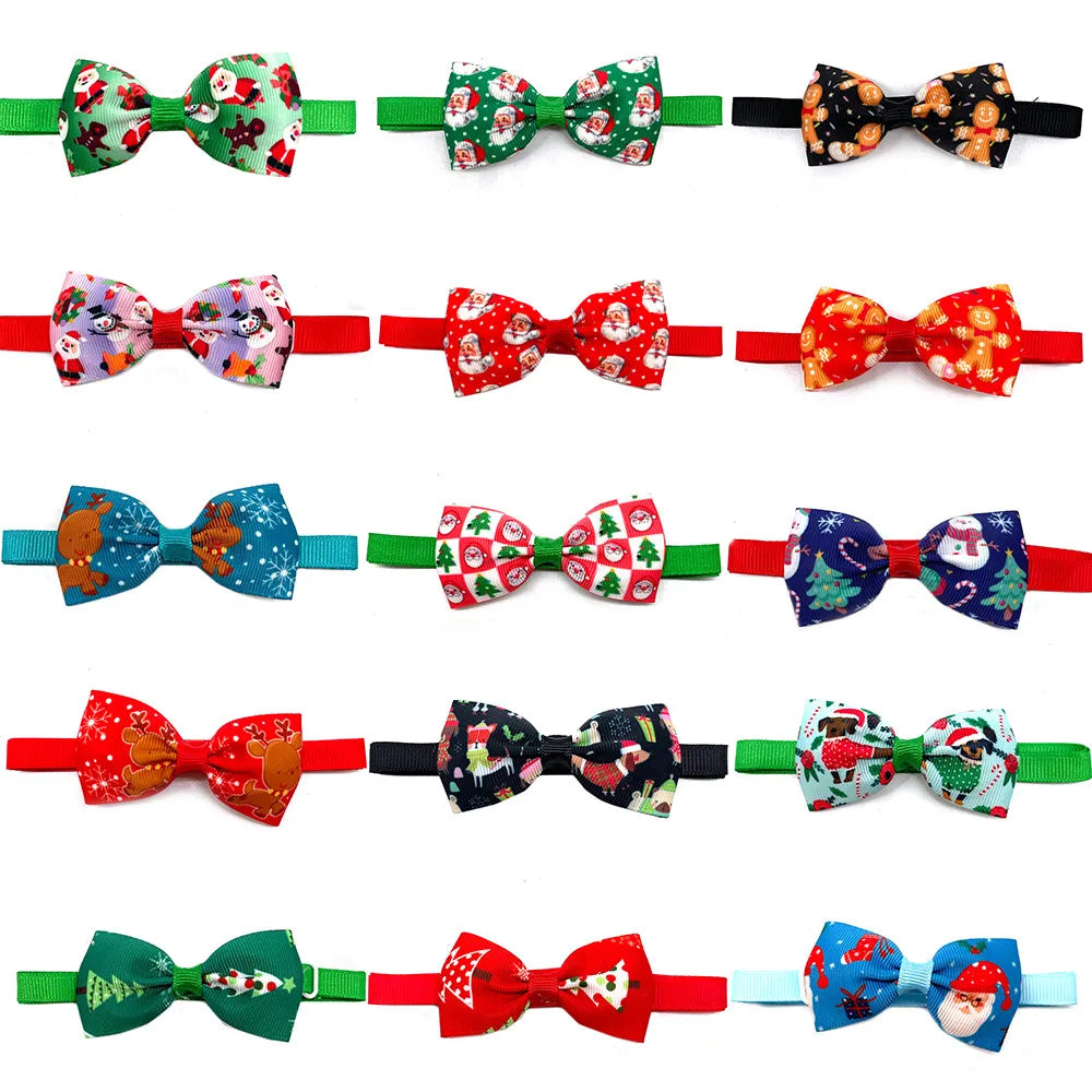 Festive Elegance: 10pcs Christmas Dog Bow Ties for Stylish Pups