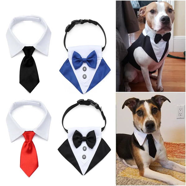 Dapper Pup Chic: Cute Cotton Adjustable Dog Necktie for Grooming and Formal Affairs