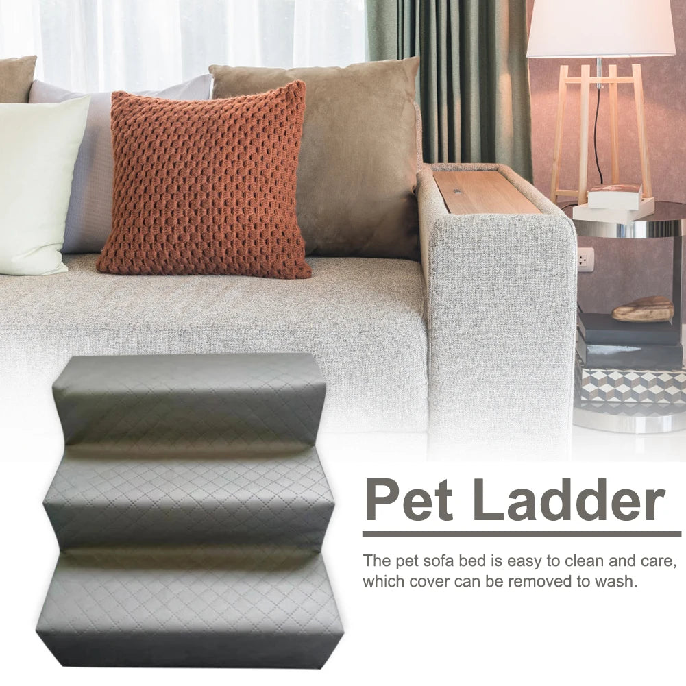 Ultimate Pet Accessibility: 3-Layer Portable Washable Pet Ladder with Anti-Slip Design