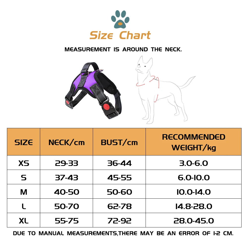 Solid Style: Adjustable Dog Harness Vest with Leash Set