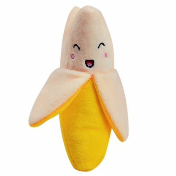Banana Bliss: Irresistibly Cute Stuffed Dog Toy with Squeaker