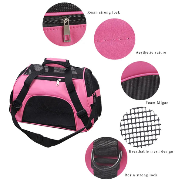 PurrPorter Mesh Pet Carrier: Portable Dog and Cat Bag with Breathable Design