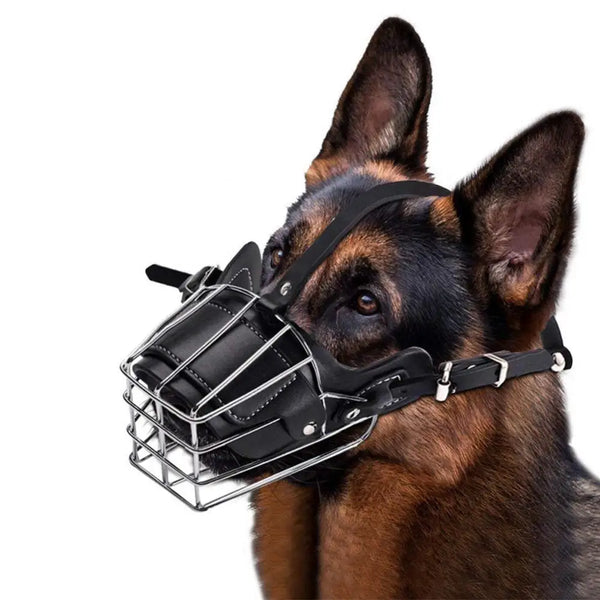 Safe and Breathable: Adjustable Anti-Bite Metal Muzzle for Pet Mouth Protection