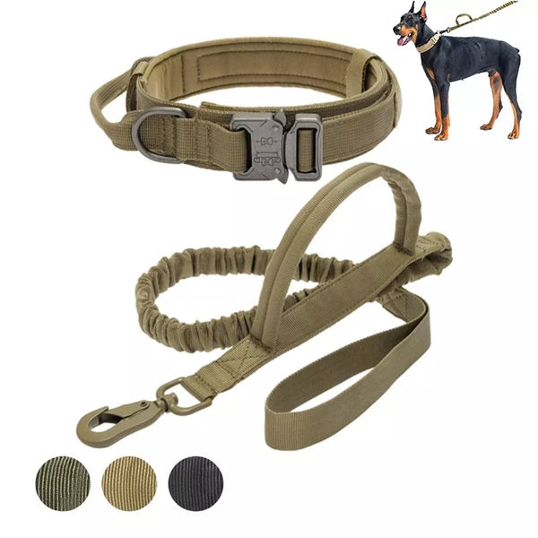 Tactical Control: Military Tactical Dog Collar and Leash for Medium to Large Dogs, Perfect for Training