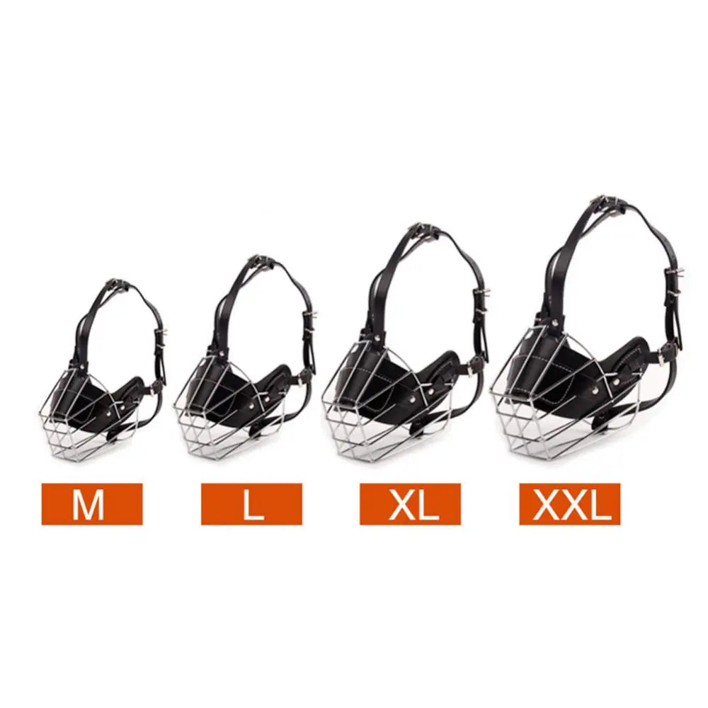 Safe and Breathable: Adjustable Anti-Bite Metal Muzzle for Pet Mouth Protection