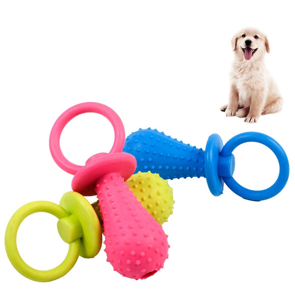 HealthyBite Pacifier Pup: Interactive Rubber Chew Toy for Teddy and Puppies