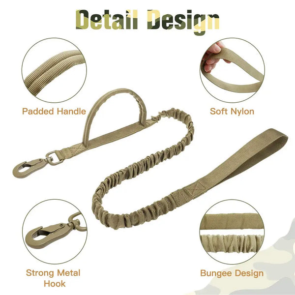 Tactical Control: Military Tactical Dog Collar and Leash for Medium to Large Dogs, Perfect for Training