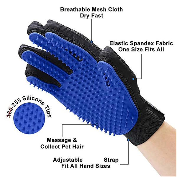 Purr-fectly Groomed: Grooming Glove for Cats and Dogs, Deshedding, Hair Removal, and Massage