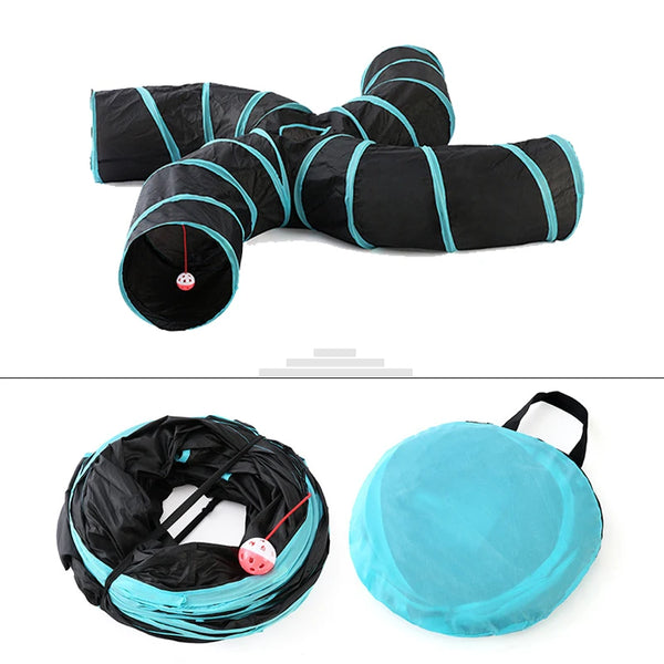 WhiskerWays Cat Tunnel Tube: Foldable and Interactive Funny Cat Toy for Playful Felines