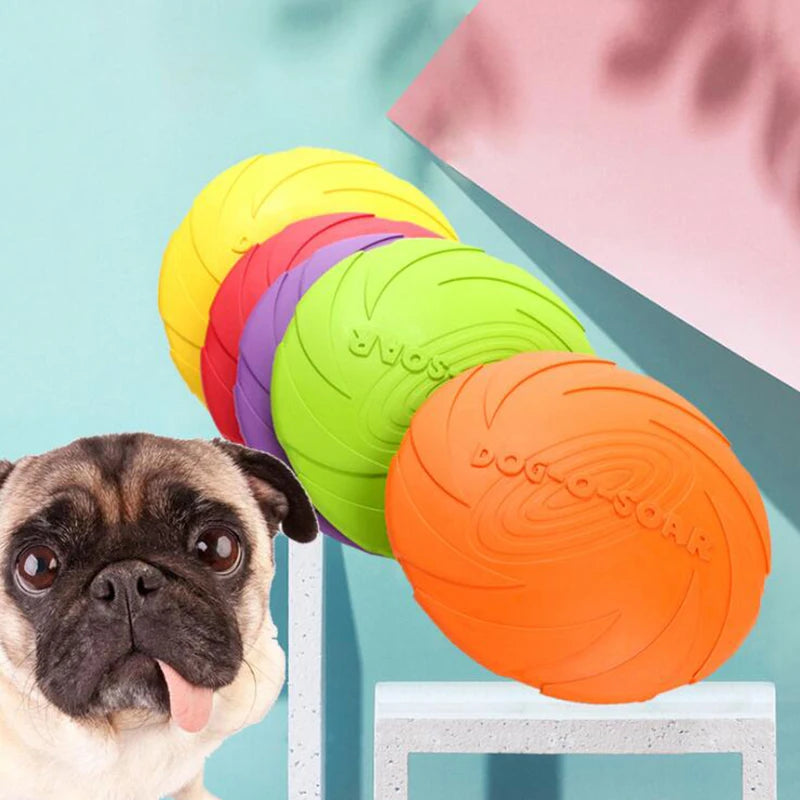 Flying Fun: Soft Rubber Disc for Interactive Dog Training (4 Colors)