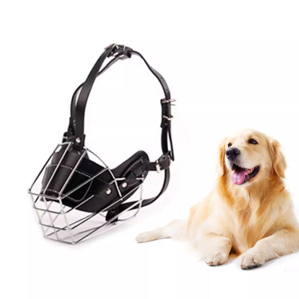 Safe and Breathable: Adjustable Anti-Bite Metal Muzzle for Pet Mouth Protection