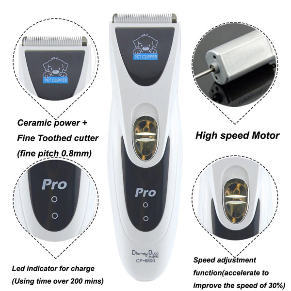 SilverSilk Precision Pet Clippers - CP6800/MY: Powerful Electric Pet Hair Trimmer for Dogs