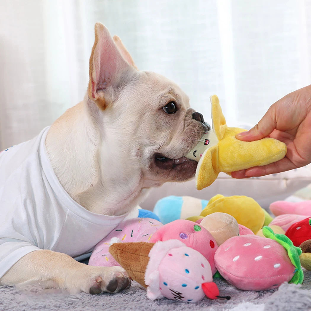 Banana Bliss: Irresistibly Cute Stuffed Dog Toy with Squeaker