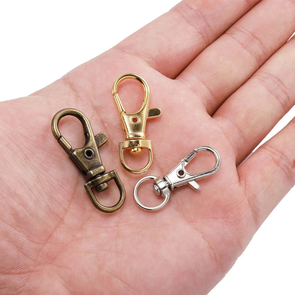Versatile Crafting Essentials: 10pcs Split Key Ring Swivel Lobster Clasp Connectors