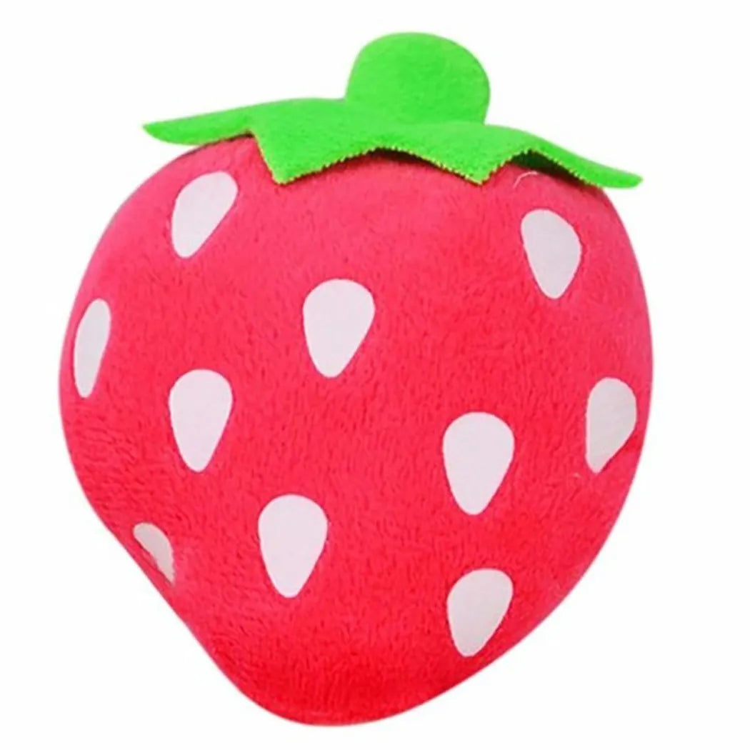 Sweet Strawberry Fun: Plush Pet Toy for Dogs and Cats with Squeaky Chew Delight
