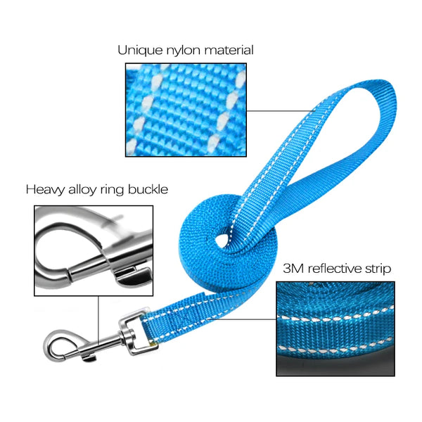 Safe Strides: Reflective Durable Nylon Leash for Dogs