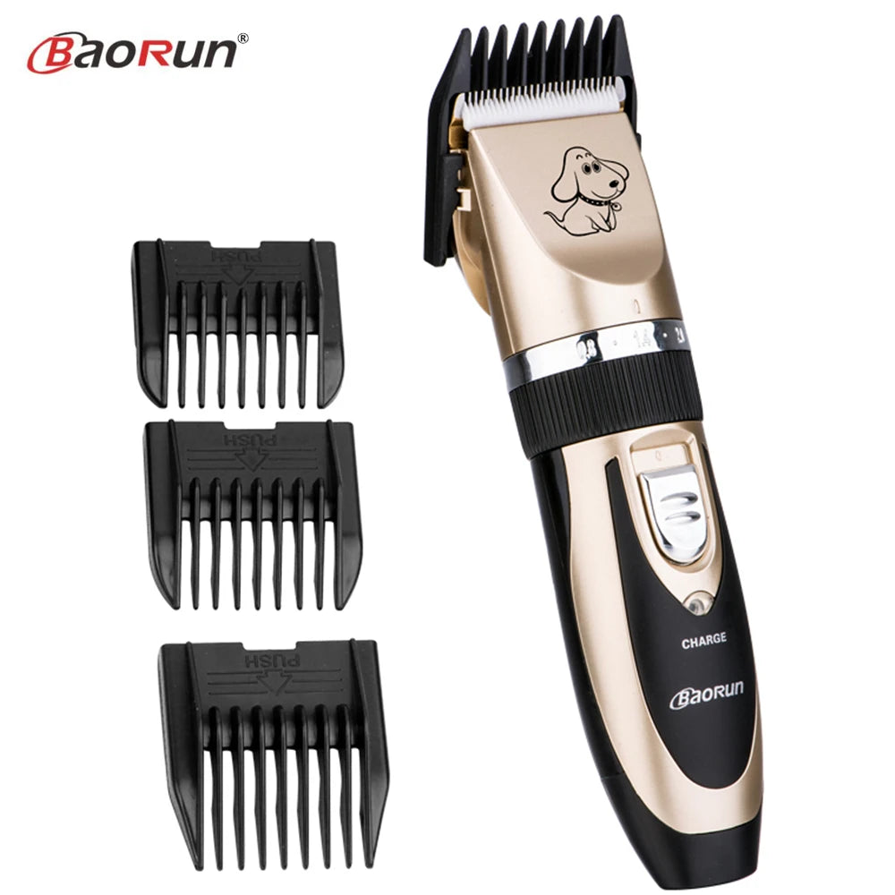BaoRun Professional Electric Pet Dog Hair Trimmer: Rechargeable Grooming Clippers for Cats and Dogs