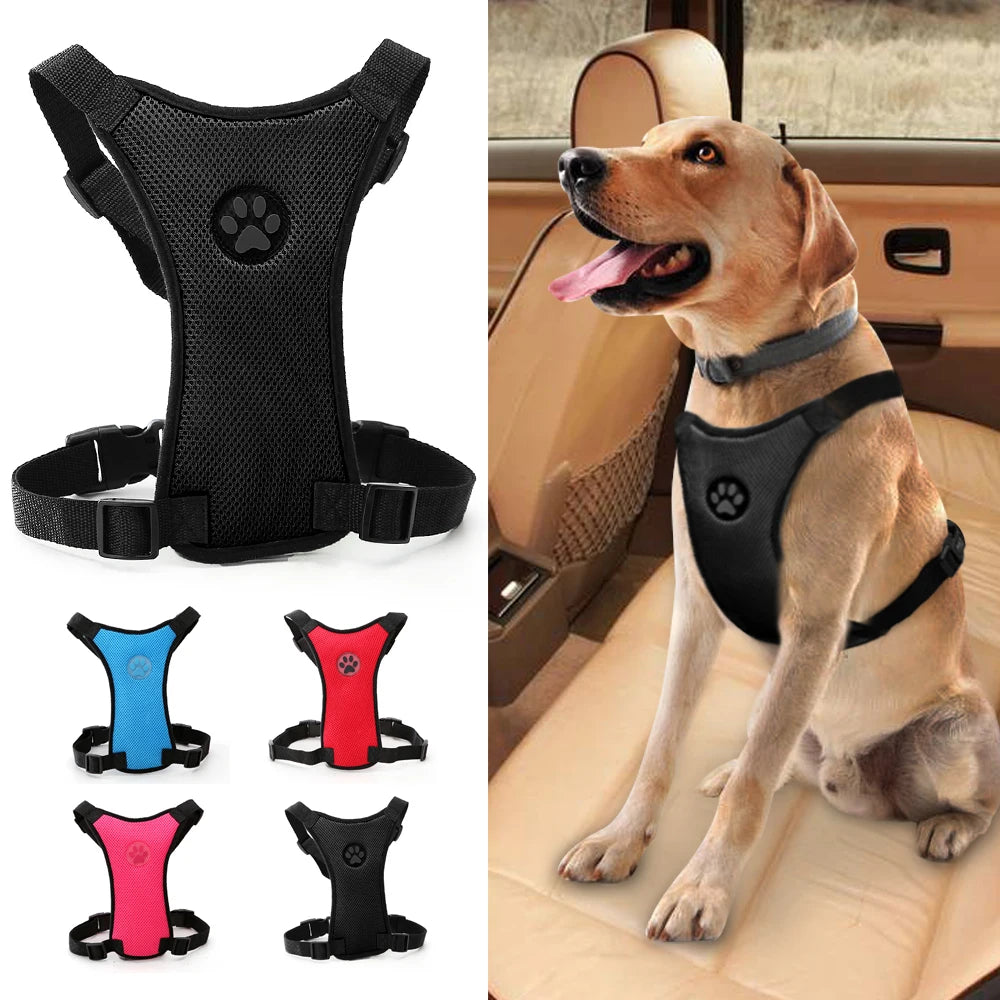 BreatheSafe DriveGuard: Adjustable Mesh Dog Car Seat Harness for Medium to Large Dogs