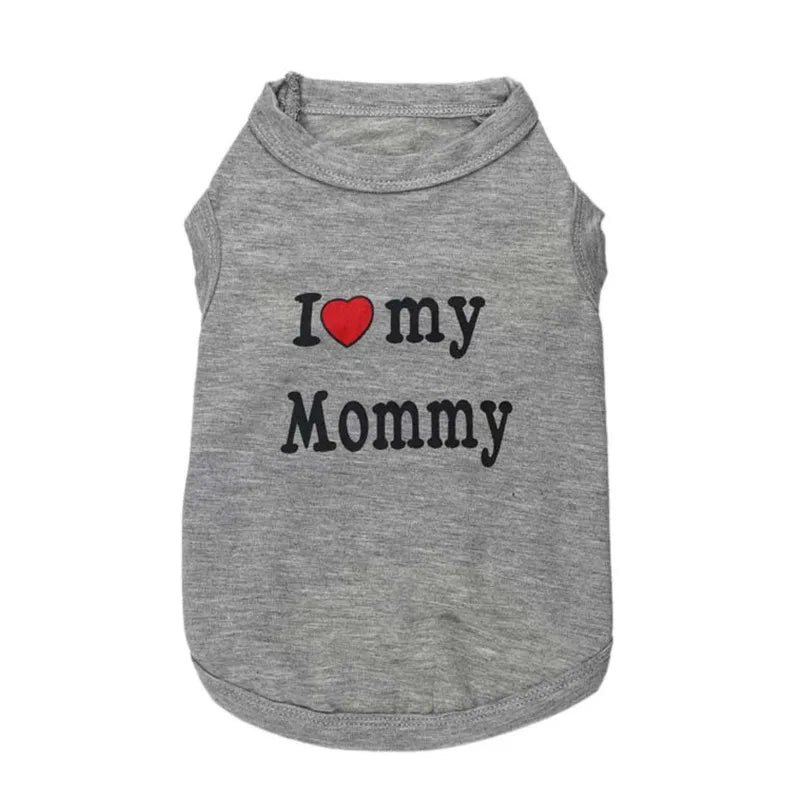 CozyPaws FamilyBlend: Cotton Pet T-Shirts for Cats - Mommy Daddy Vest Edition