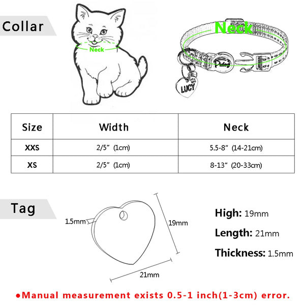 GlimmeringPurr Elegance: Didog Reflective Kitten Cat Collar