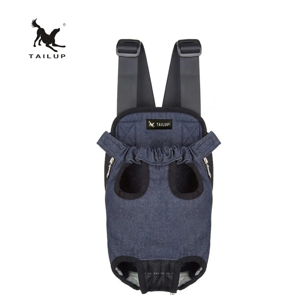 DenimPaws CozyCarrier: Autumn & Winter Front Pet Bag for Small Dogs