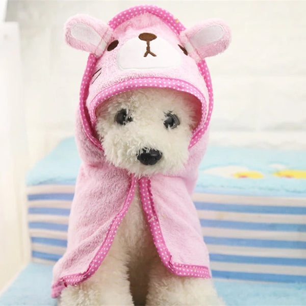 CuddlyCritter BathWrap: Cartoon Animal Shower Towel for Teddy and Small Pups