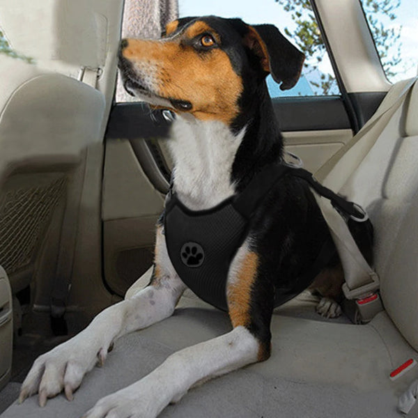 BreatheSafe DriveGuard: Adjustable Mesh Dog Car Seat Harness for Medium to Large Dogs