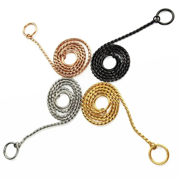 Elegance in Every Link: Snake P Chain Dog Collar for Small to Large Dogs