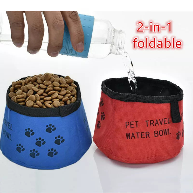 On-the-Go Essentials: 2-in-1 Portable Waterproof Pet Travel Bowl