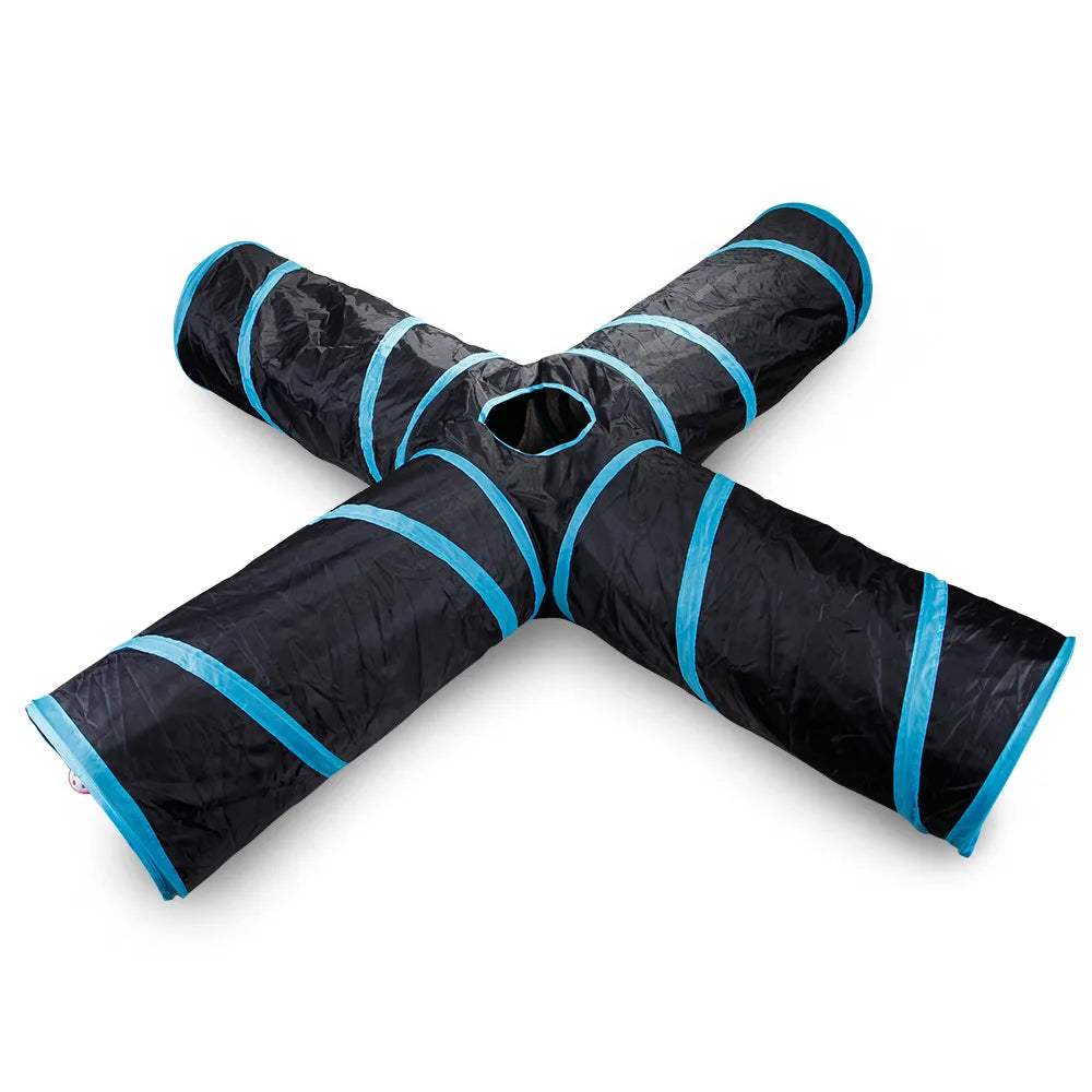 WhiskerWays Cat Tunnel Tube: Foldable and Interactive Funny Cat Toy for Playful Felines