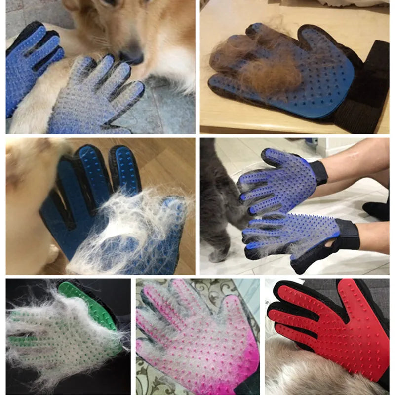 Purr-fectly Groomed: Grooming Glove for Cats and Dogs, Deshedding, Hair Removal, and Massage
