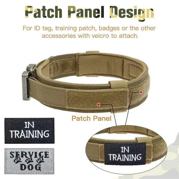 Tactical Control: Military Tactical Dog Collar and Leash for Medium to Large Dogs, Perfect for Training