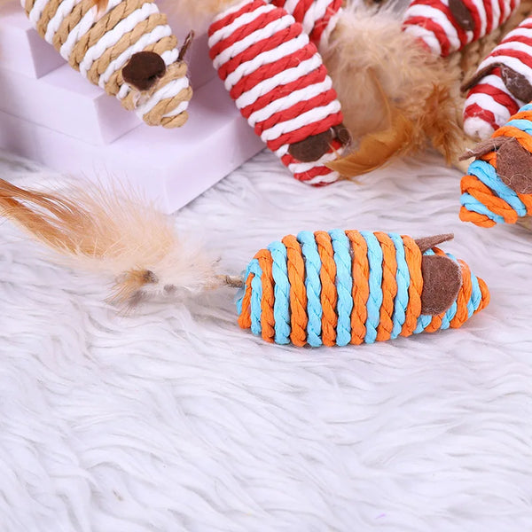 Furry Fun Pack: 5 Fur False Mouse Cat Toys for Interactive Play and Scratching