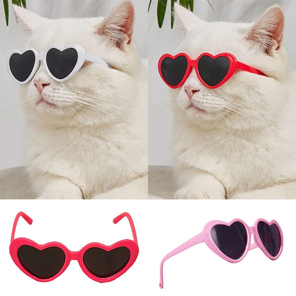 Heartwarming Style: Heart Shape Pet Dog Cat Sunglasses for Personality and Loveliness