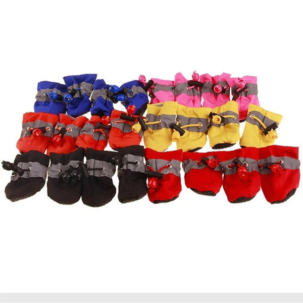 Rain or Shine: 4pcs Waterproof Anti-slip Pet Dog Shoes for Small Cats and Dogs