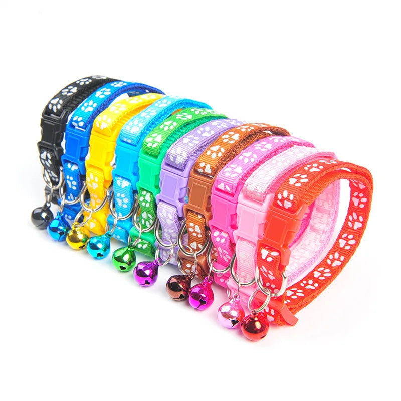 Chic and Charming: Fashion Pet Cats Collar with Colorful Pattern and Cute Bell