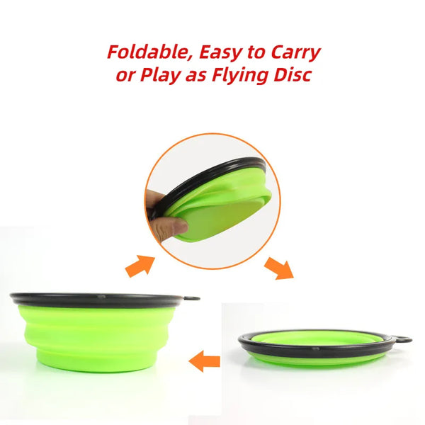 Travel-Ready: 1000ml Large Collapsible Dog Bowl for On-the-Go Adventures