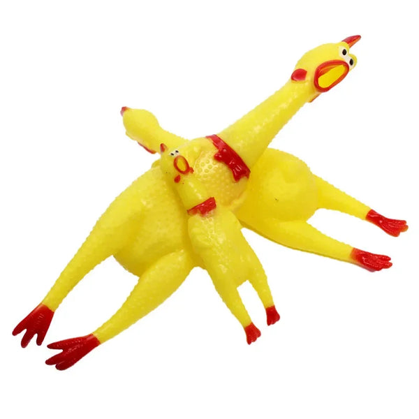 Hilarious Hoots: 30cm Rubber Screaming Chicken Dog Toy for Fun and Decompression