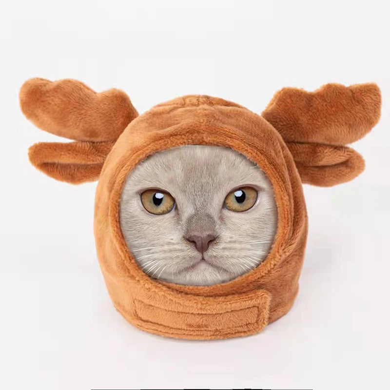 SnuggleStyle Cute Animal Hat: Warm Velvet Costume Cap for Cats