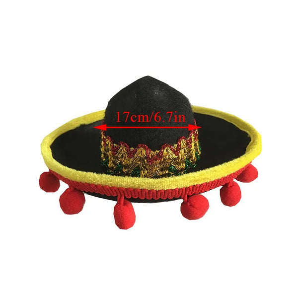 FiestaPaws Mini Sun Sombrero: Beach-Ready Straw Hat for Dogs and Cats