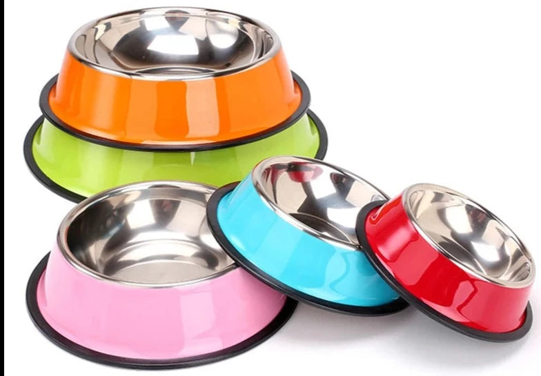 Fresh Dining Experience: New Stainless Steel Pet Feeding Bowls for Cats and Puppies, Durable and Anti-Fall