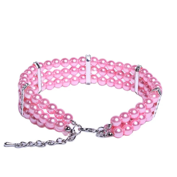 PawPearl Elegance: Dog Cat Pearls Necklace Collar