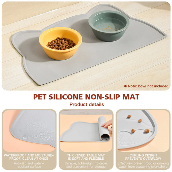 SafeFeast Silicone Pet Food Mat: Portable, Waterproof, Leak-Proof, Non-Slip Feeding Mat