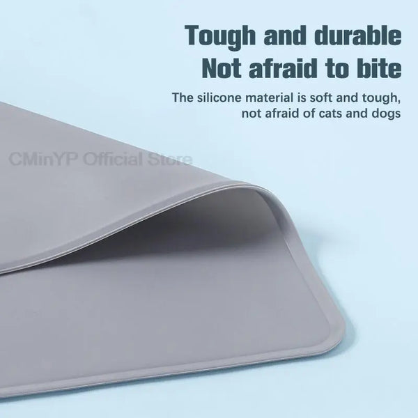 Clean Feeding Zone: 48cm x 30cm Silicone Pet Food Mat with High Lips