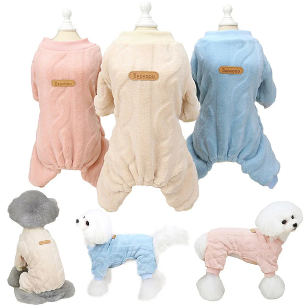 CosyPaws Winter Fleece Dog Jumpsuit: Warm and Snug Pajamas Coat for Small to Medium Puppies